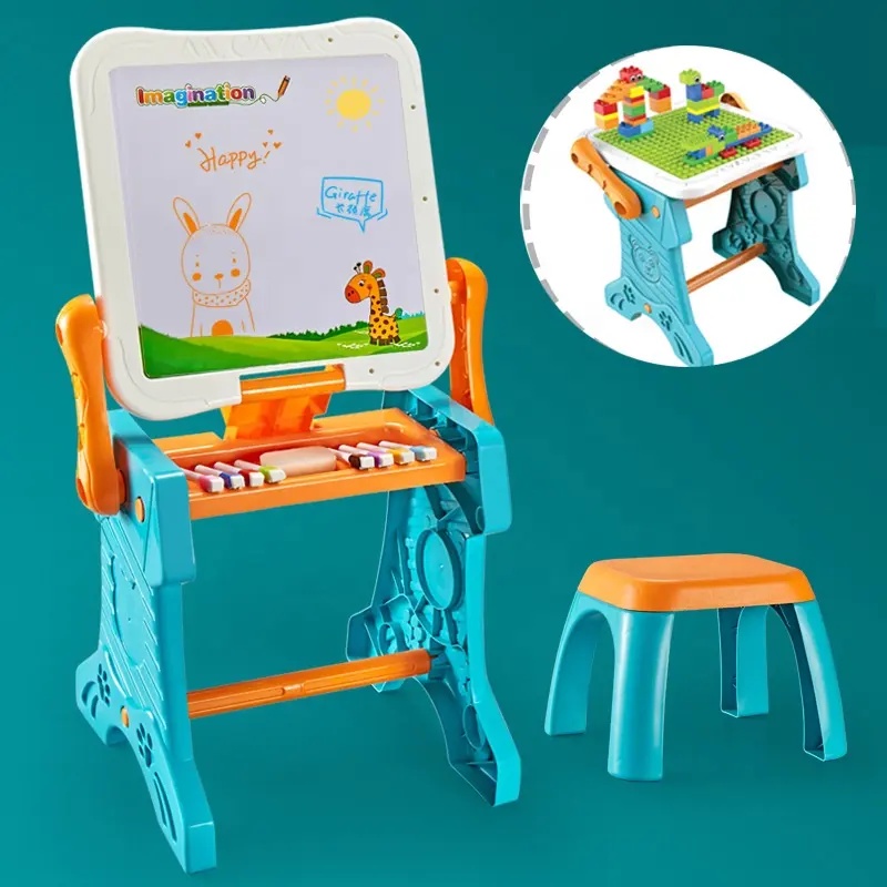 ToysZoona Learning Table 2in1 Building Board and Drawing Board