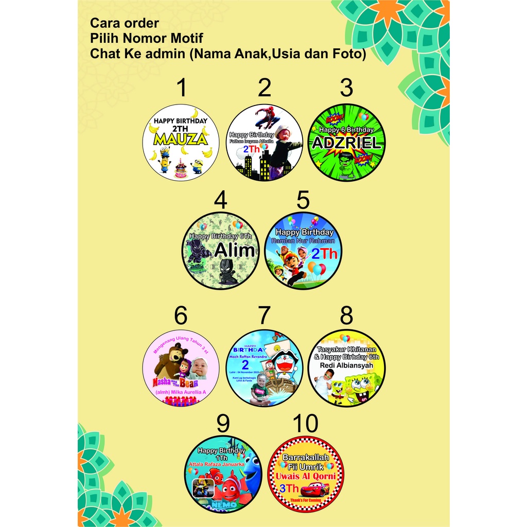 

(isi 10-50pcs) sticker bulat ulang tahun / sticker happy birthday / sticker label bulat ultah / sticker bulat birhday