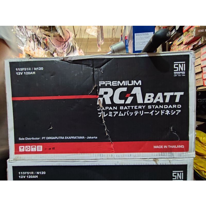 Aki Mobil N120 / 115F51R 12V 120AH merk RCA