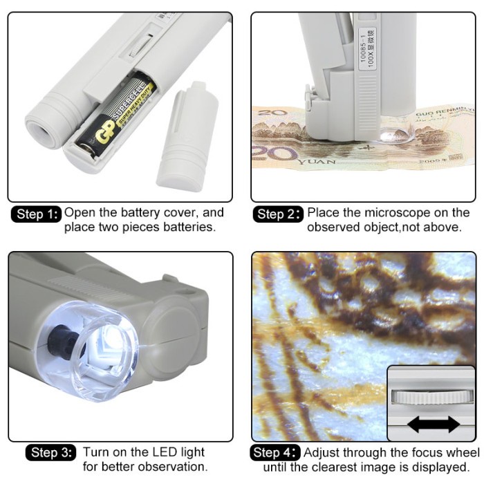 

Mikroskop Saku Mini 100X / Microscope Portable Led Lampu