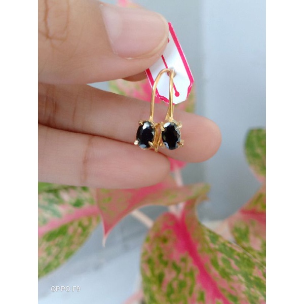 anting perak asli 925 lapis emas 22k