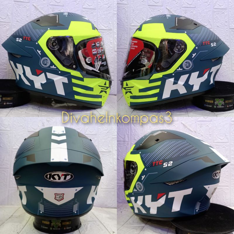 HELM KYT TT COURSE MOTIF FUSELAGE MATT YELLOW|KYT TTC MOTIF TERBARU 2023