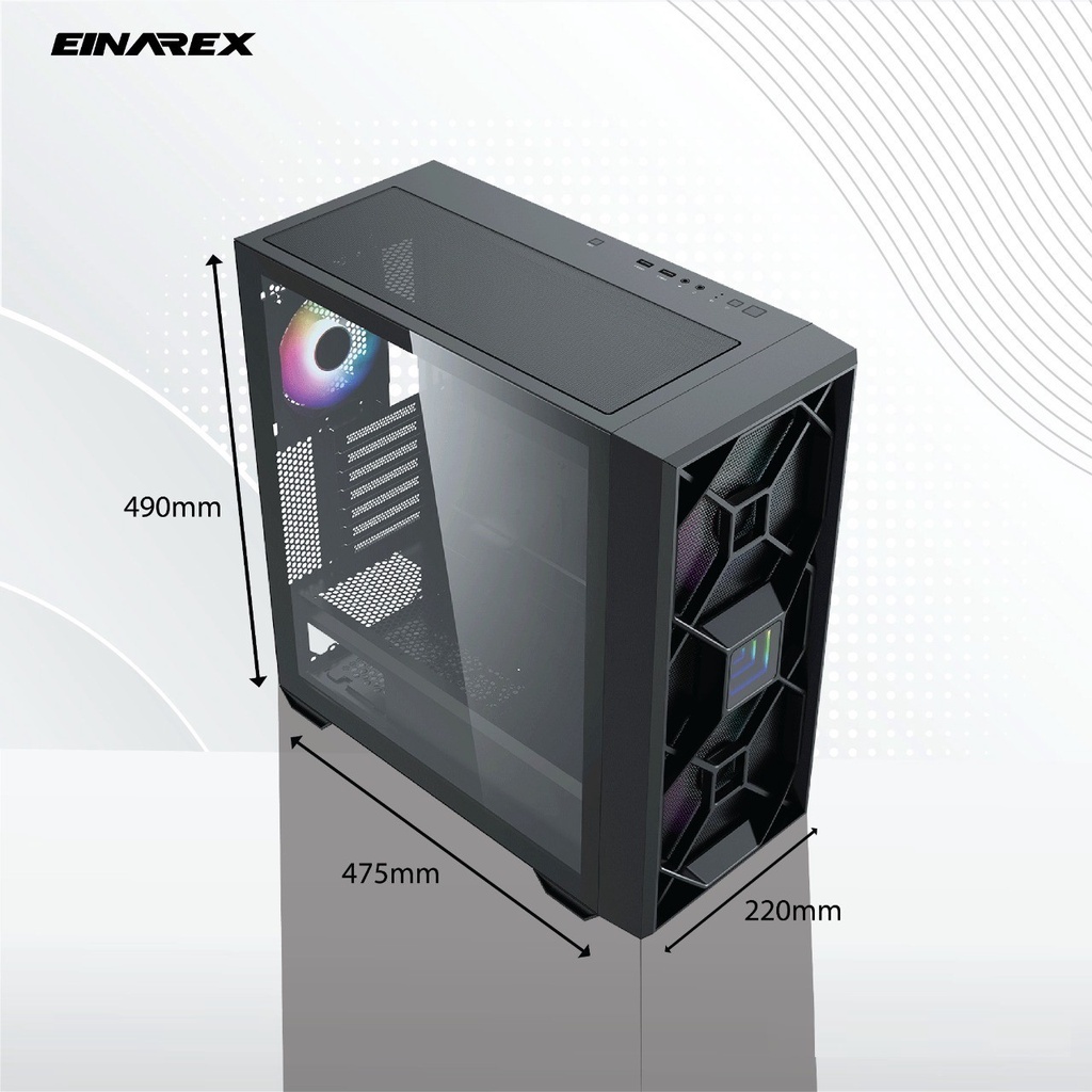 Gaming Case EINAREX MICHIGAN ARGB TG | Casing PC Tempered Glass E-ATX