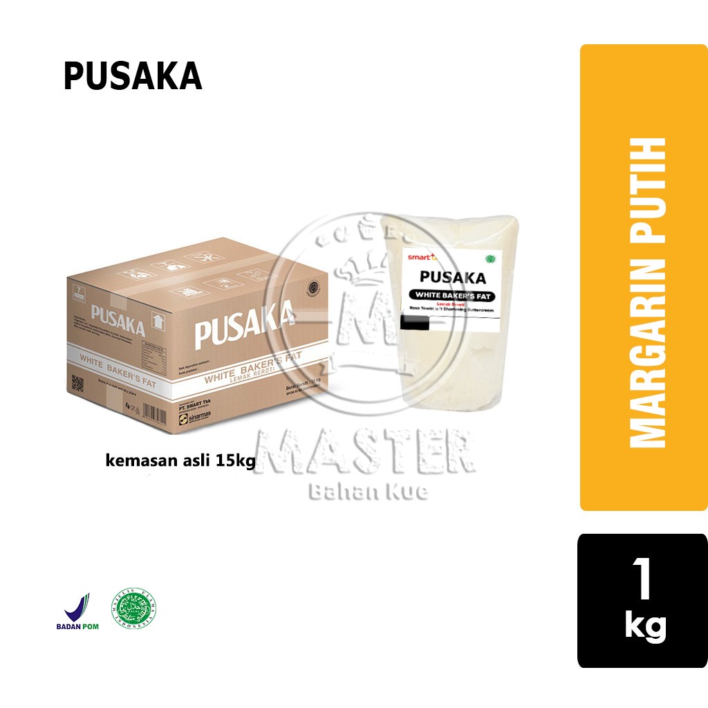 

Margarin Putih Pusaka White Bakers Fat / Shortening Buttercream [1 kg]