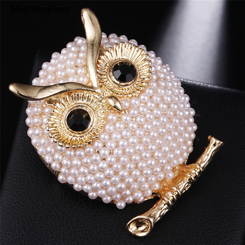 Hbid Owl Bros Pin Mutiara Lapis Emas Bros Lencana Baju Jas Perhiasan Aksesoris Glory