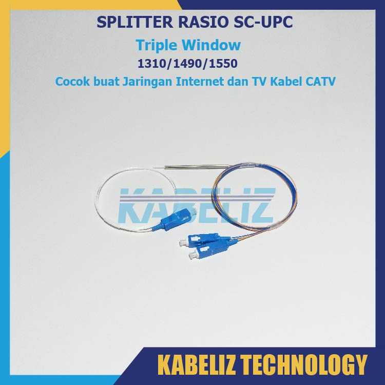 Splitter ratio 1x2 Splitter ratio 2:98 fbt Three window spliter rasio 1:2 coupler ftth catv fiber optic sc upc murah