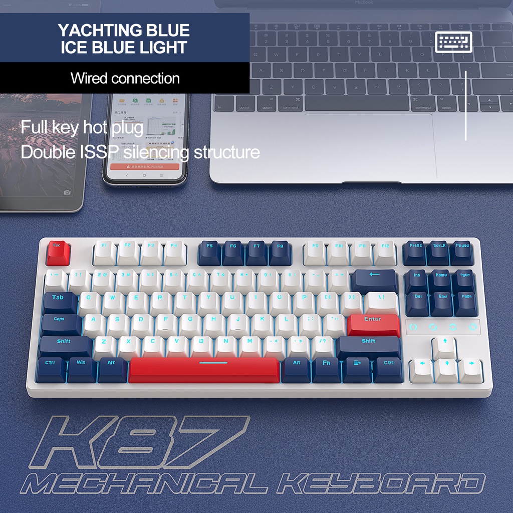 Ziyoulang K87 Mechanical Keyboard Wired Type C - Hotswap 5 pin