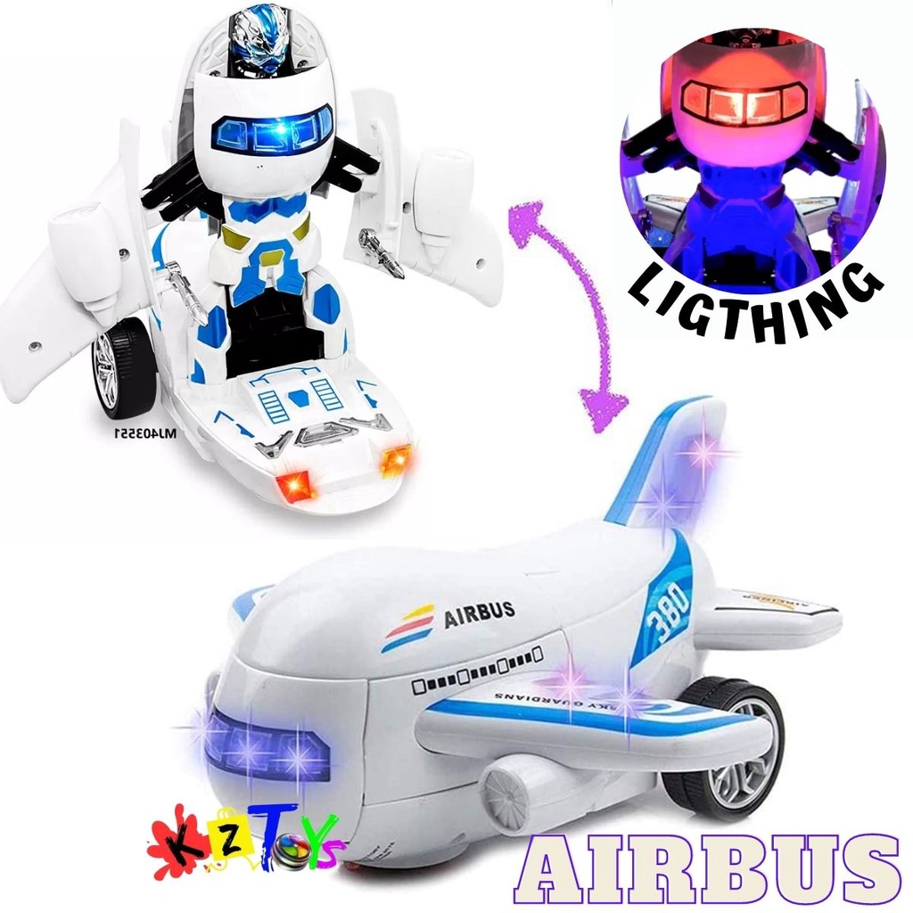 READY ROBOT TRANSFORMER AIRBUS 2 IN 1 RC PESAWAT TRAVEL