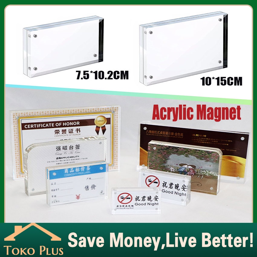 Akrilik Price Tag Magnet Name Tag Tebal Label Harga Akrilik Stand Brochure Magnet Acrylic Tempel Pri