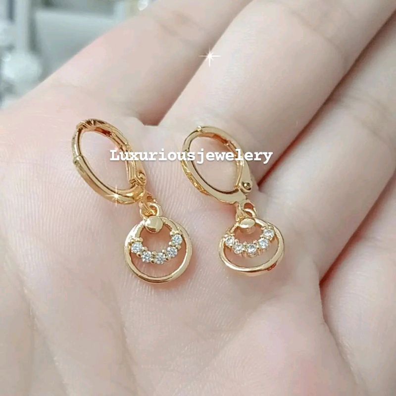 Anting Rhodium model klip juntai