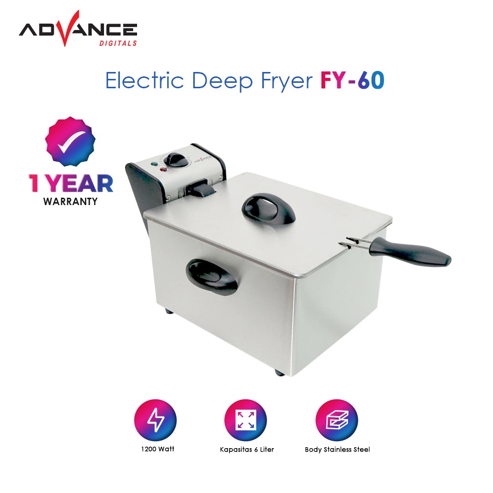 Advance Digitals FY-60 Electric Deep Fryer Menggoreng dengan listrik 6 Liter Hemat Listrik Garansi 1 tahunn