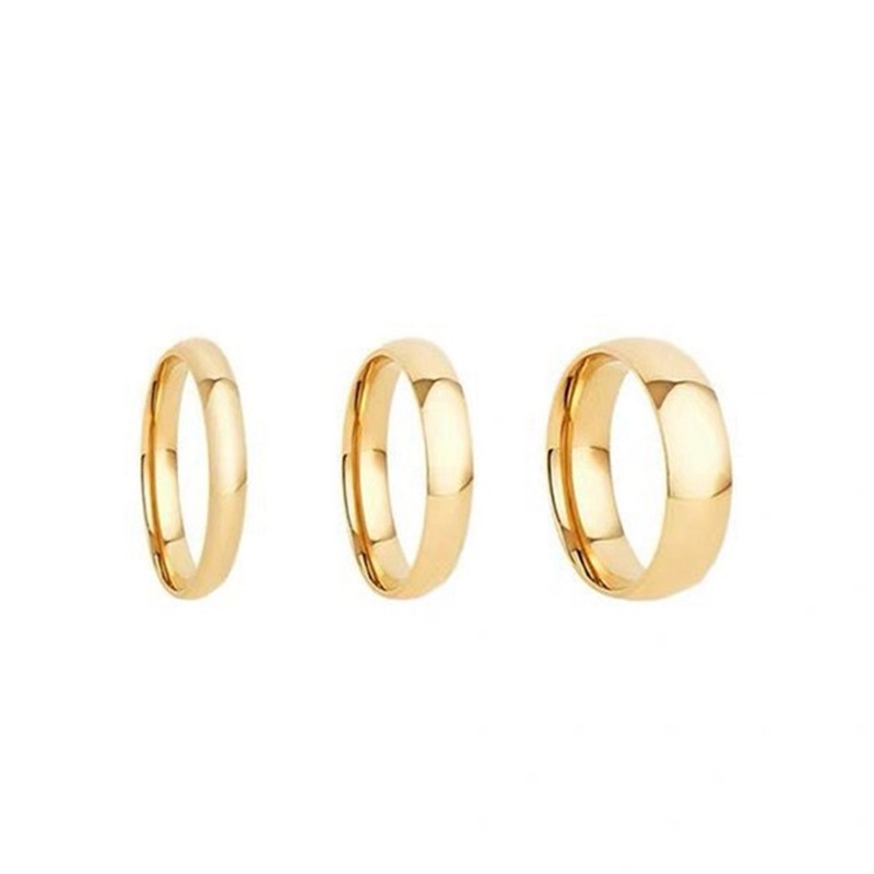 3pcs/set Tarnish Gratis Cincin Jari Berlapis Emas Minimalis Anti Karat Basic Lingkaran Rings Untuk Wanita Gadis Trendi Perhiasan Hadiah