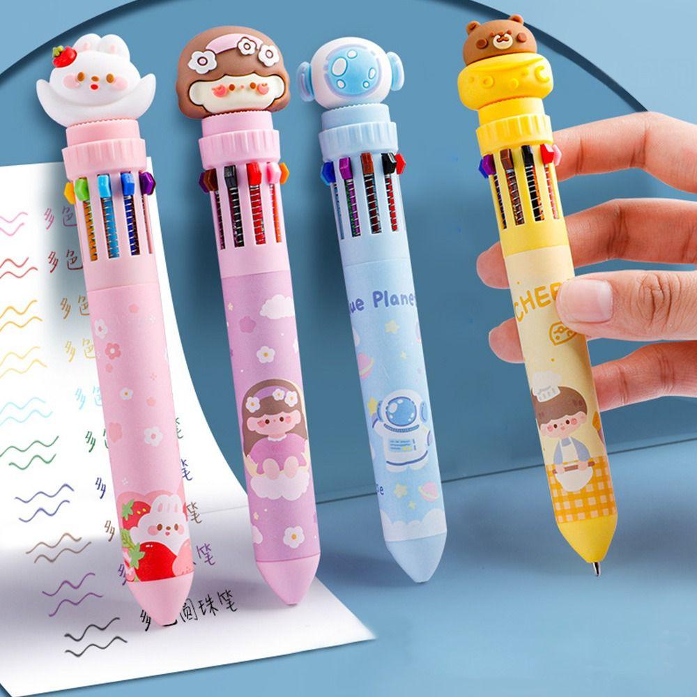 TOP 10warna Ballpoint Kartun Hadiah Pulpen Netral Multi Fungsi