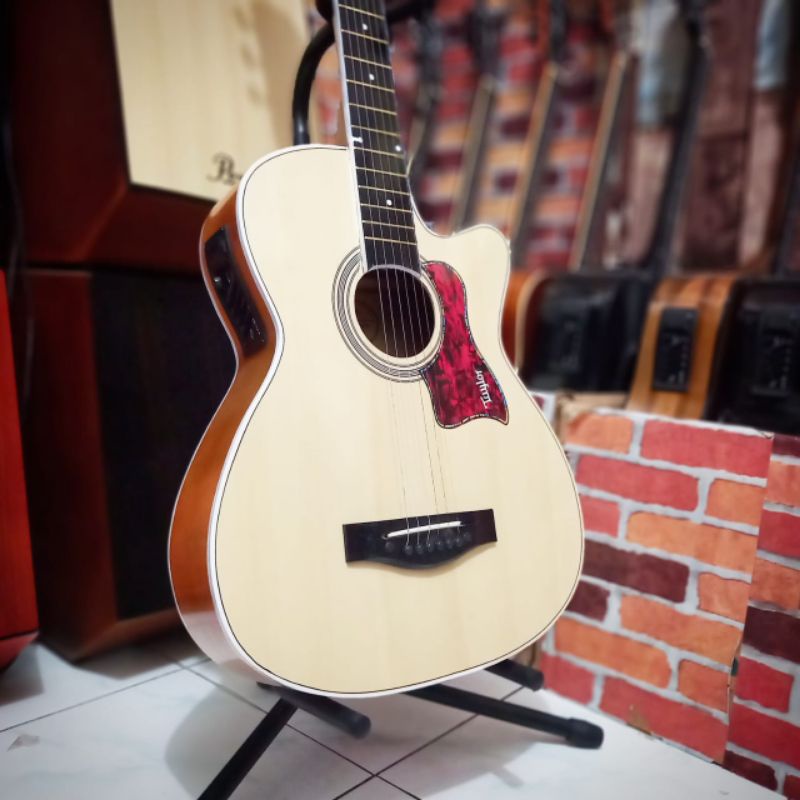 &quot;MURAH MERIAH&quot; Gitar Akustik Elektrik Tanam Besi (Gratis Pik,Kunci L &amp; Senar 1Set)