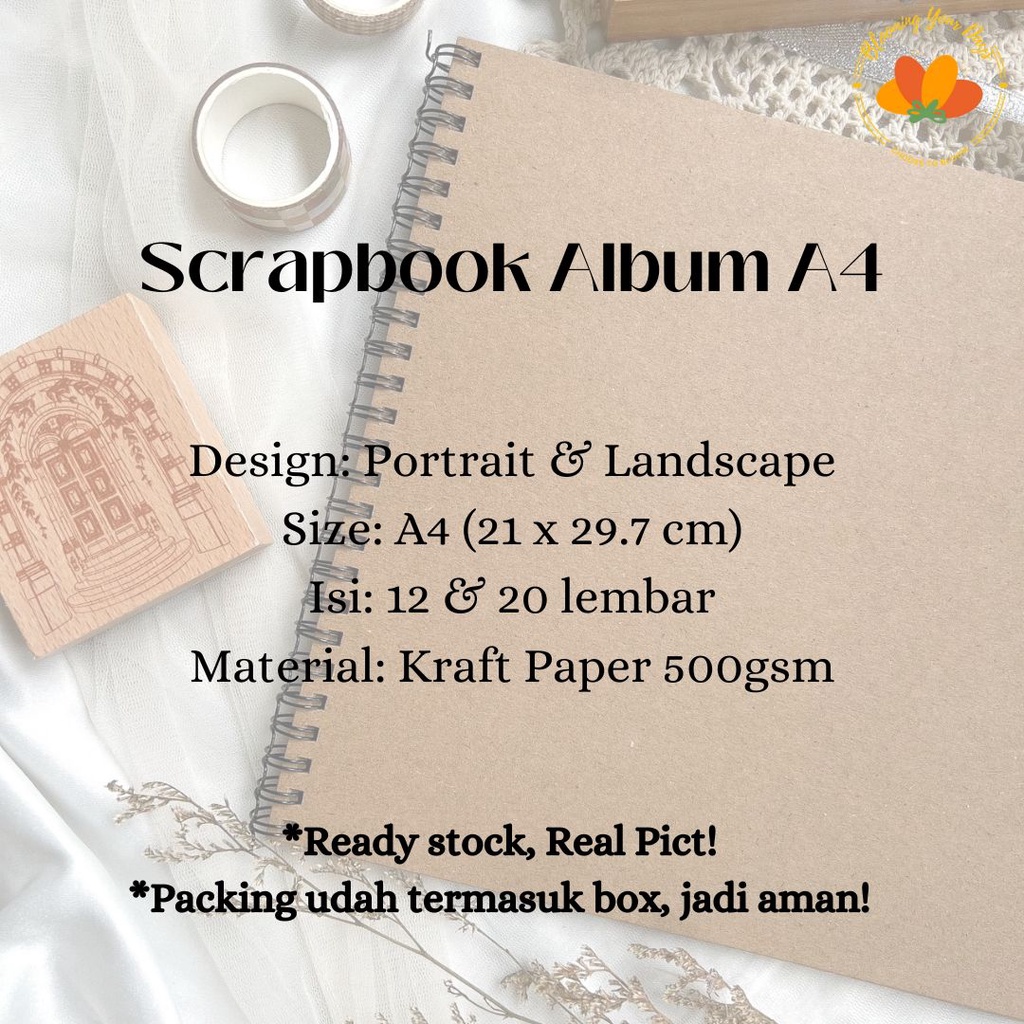 

H7Y Scrapbook Album A4 Notebook Photo Journal Buku Vintage Polos Coklat Kado Unik