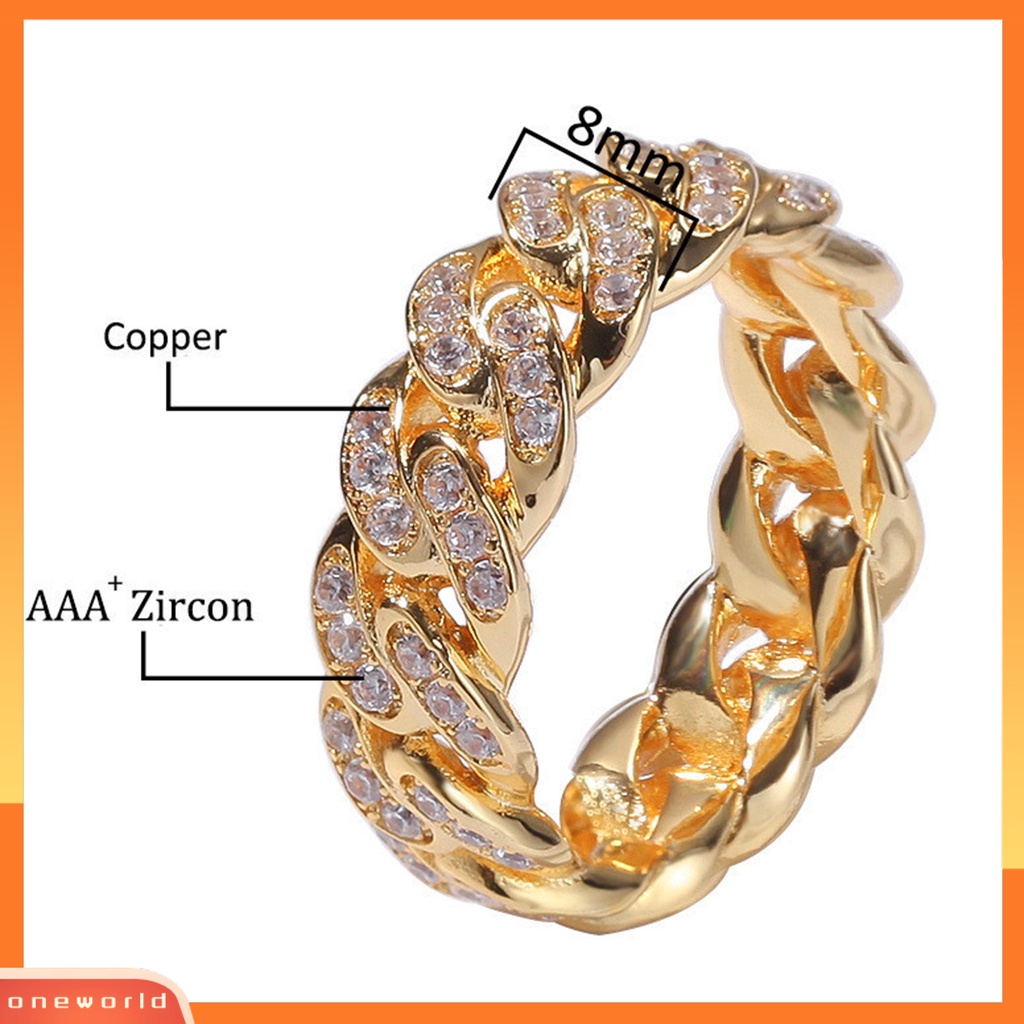 {oneworld} Fashion Memutar Cincin Kreatif Perhiasan Cincin Cubic Zirconia Alloy Finger Ring Untuk Hadiah