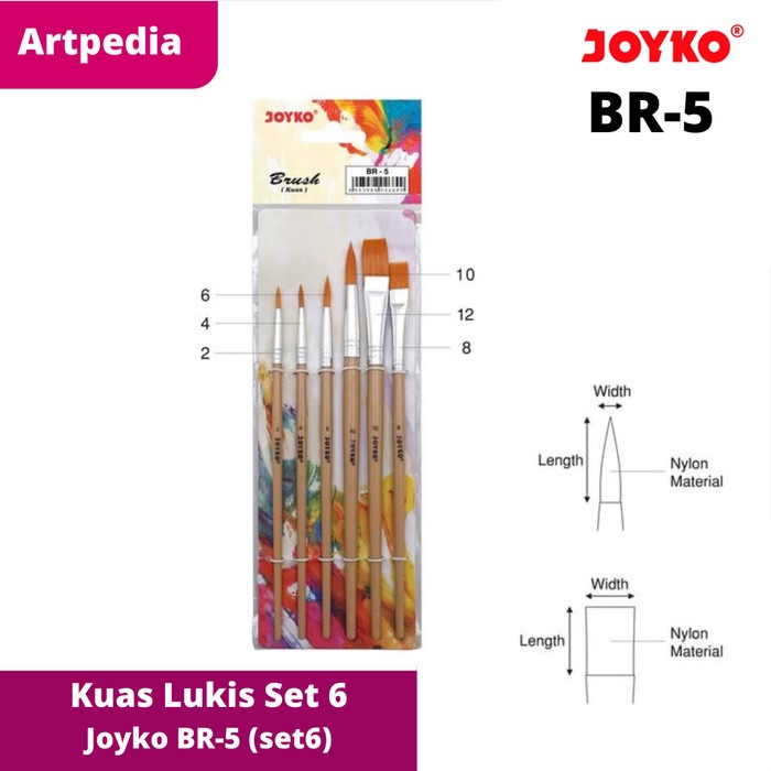 

Kulu Joyko Brush Set 6 Br-5 / Kuas Lukis Br-5 Set 6 / Kuas Cat Air Joyko Se
