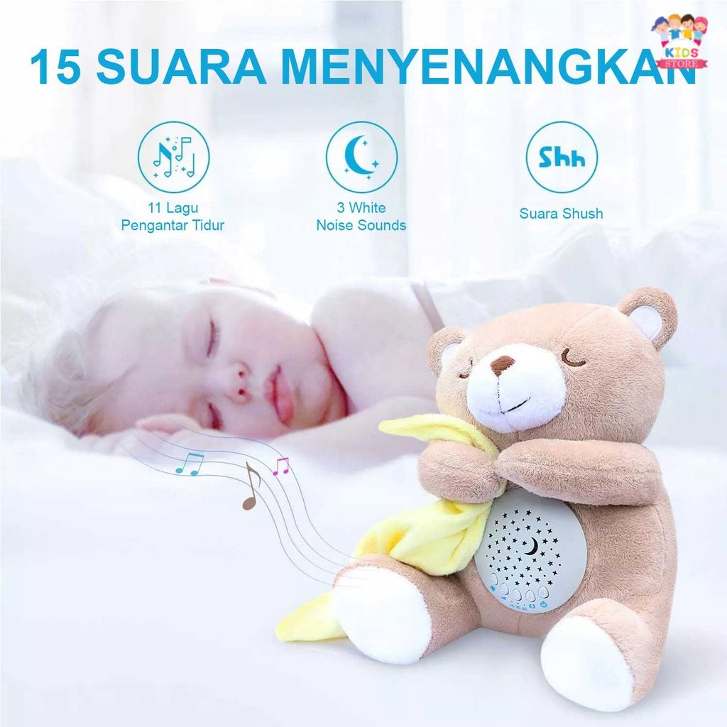 Calm Doll Proyektor | Lucu Lembut Musik &amp; Lampu | Mainan Boneka Bayi Lucu Lembut | Mainan Boneka Anak Perempuan 1-2-3-4-5-6 Tahun