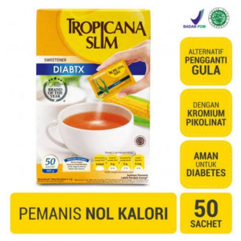 

TROPICANA SLIM DIABTX PEMANIS PENGGANTI GULA NOL KALORI 1 BOX ISI 25 SACHET AMAN UNTUK DIABETES