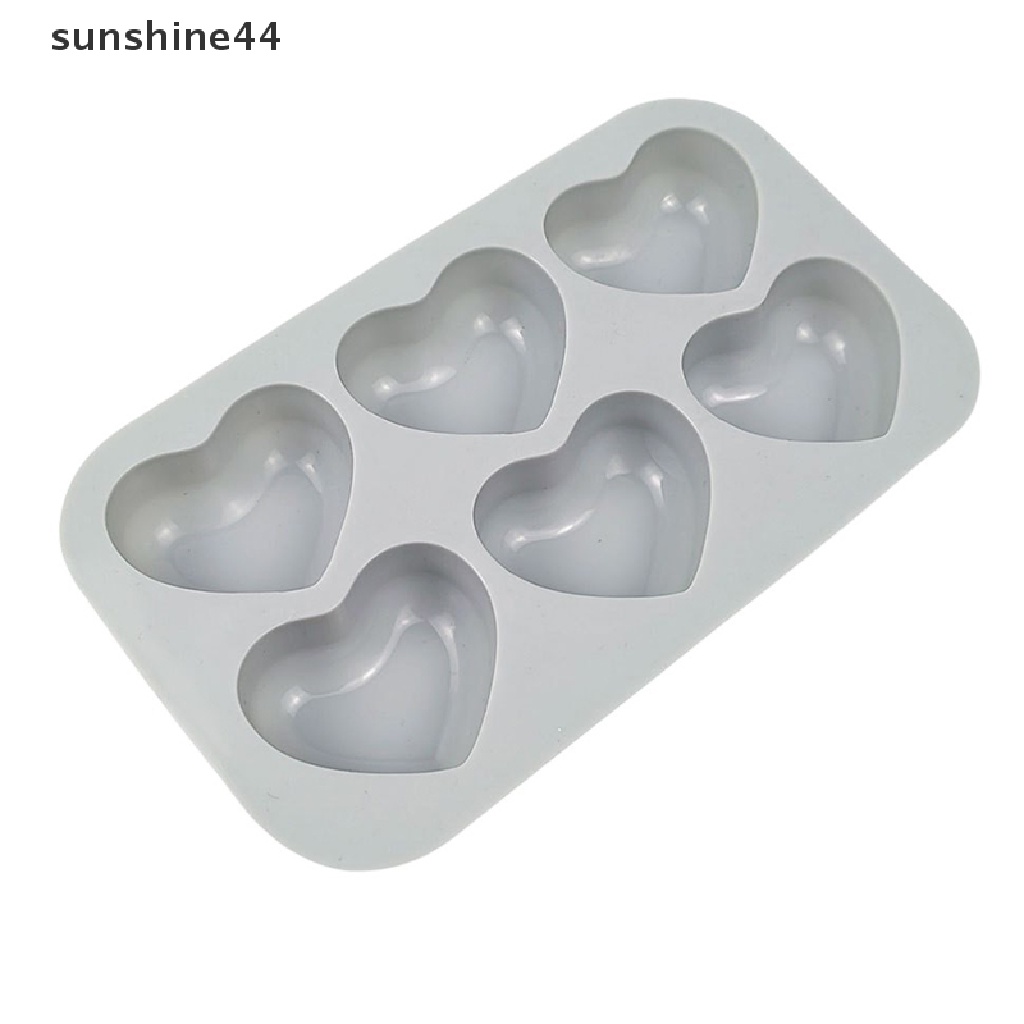 Sunshine 1Pc 6-rongga Cetakan Kue Silikon 3D Love Peach Shape Mold DIY Baking Tool.