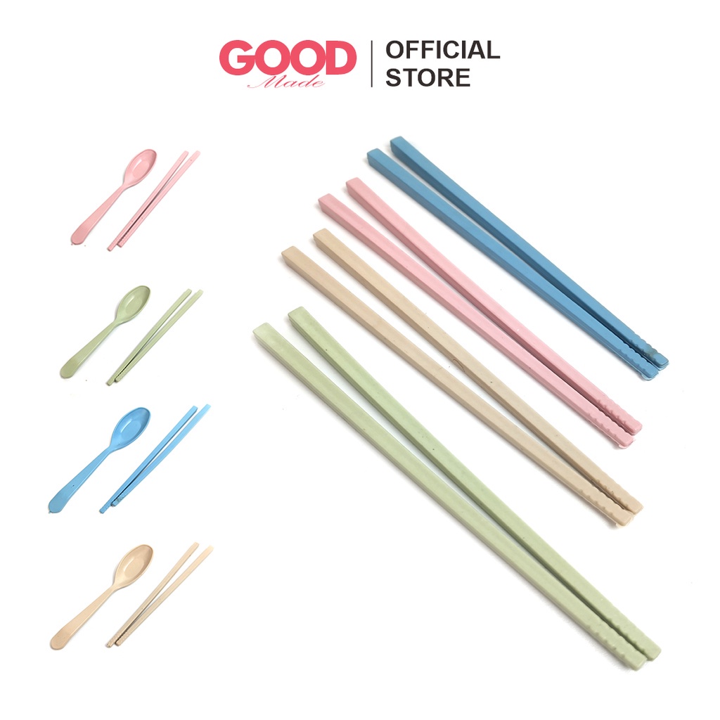 GOOD MADE - Sendok Set Garpu Sumpit Travel Plastik Souvenir | COD