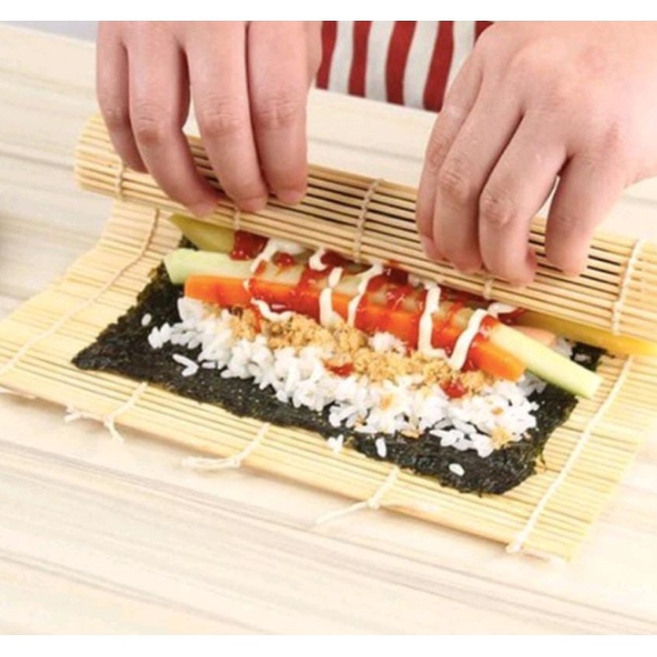 Tikar Penggulung Sushi Makisu Bamboo Roll Rolling Mat Gulungan Nasi Sushi Kimbap KC055