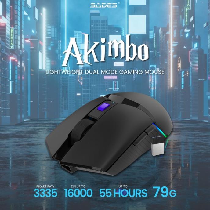 Sades Akimbo RGB Lightweight Dual Mode Wireless - Gaming Mouse