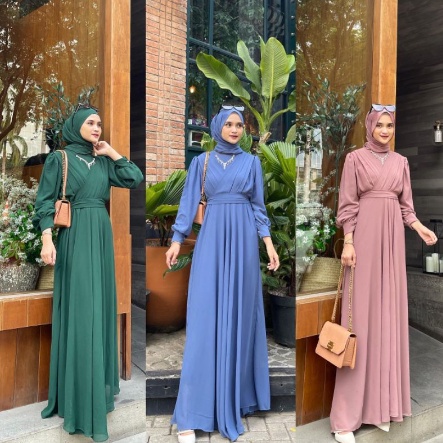 GAMIS THERESA/GAMIS WANITA/DRESS MUSLIM FREE BELT