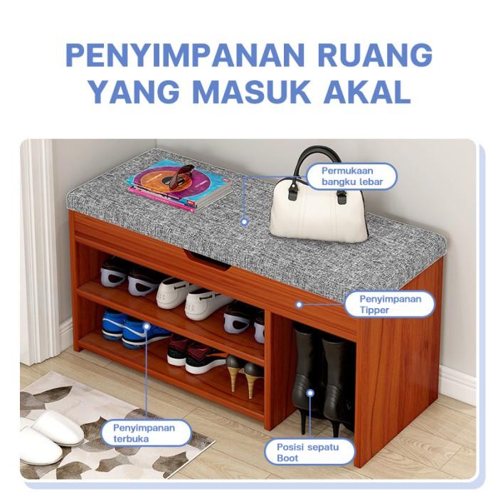 lemari sepatu rak sepatu kayu minimalis duduk tempat sepatu susun Best Seller