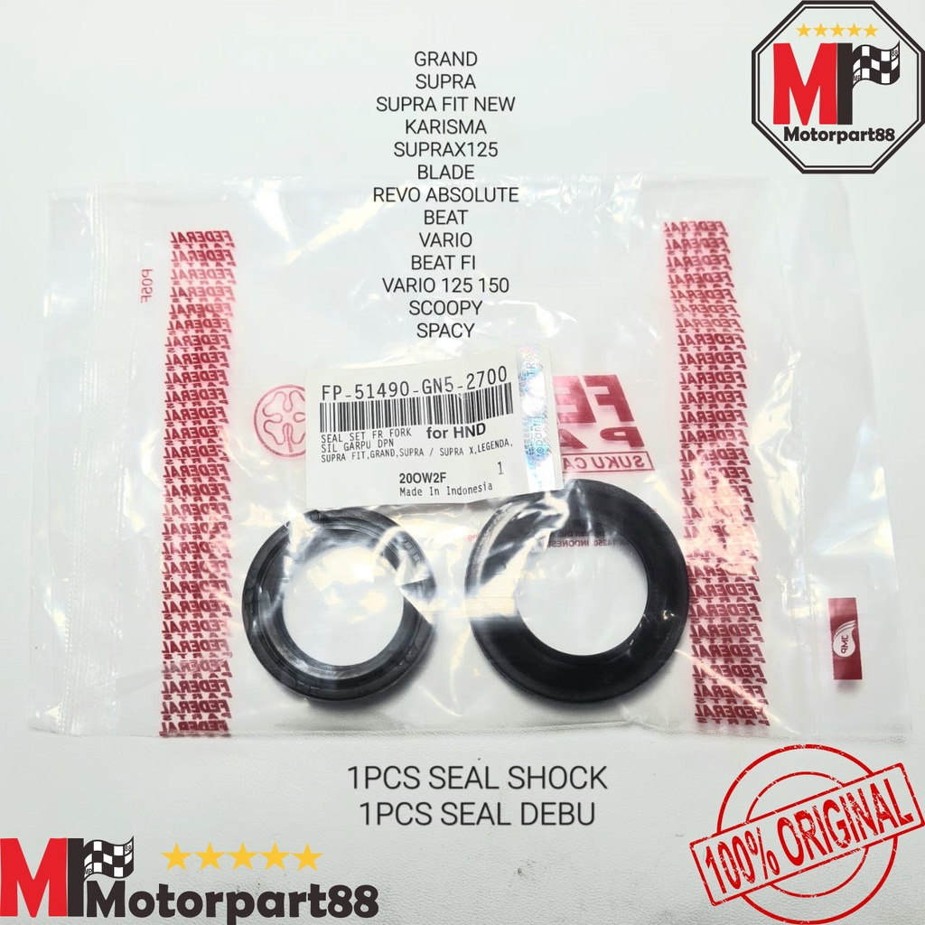 SEAL SIL SOK SHOCK DEPAN GRAND SUPRA KARISMA BEAT VARIO BLADE FEDERAL