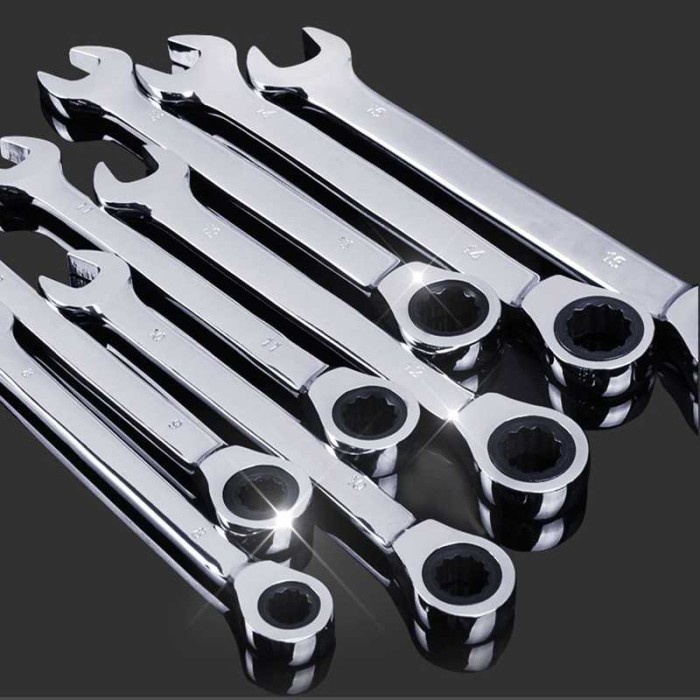 Kunci Pas Ring Ratchet Kombinasi Chrome Vanadium - 10 mm