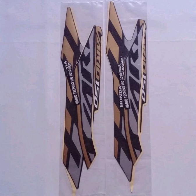 STRIPING STANDAR MOTOR LIST STIKER VARIO TECHNO 150 TAHUN 2020 STIKER VARIO 150 NEW 2020 HITAM GOLD