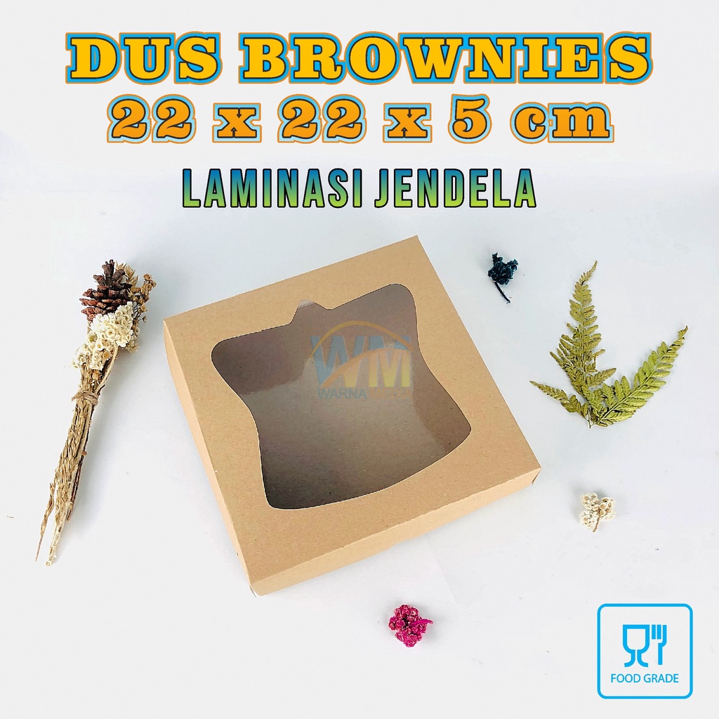 KOTAK DUS BROWNIES 22x22x5 / BOX PIZZA KRAFT / KARDUS KUE BROWNIES / DUS KRAFT FUL LAMINASI / BOX BROWNIES LAMINATED / KOTAK KUE BROWNIES