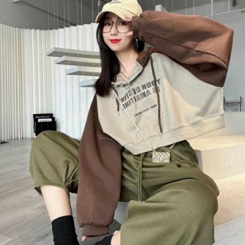 YOUR DESTINY CROOPE HODIE SWEATER CROPE CREWNECK OVERSIZE WANITA