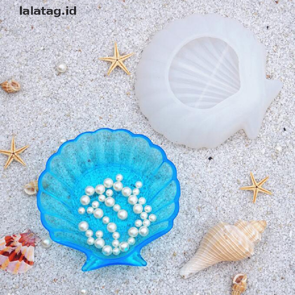 [lalatag] Cetakan Silikon Beton Bentuk Kerang Penyimpanan Perhiasan Scallop Lem Tray Mold [ID]