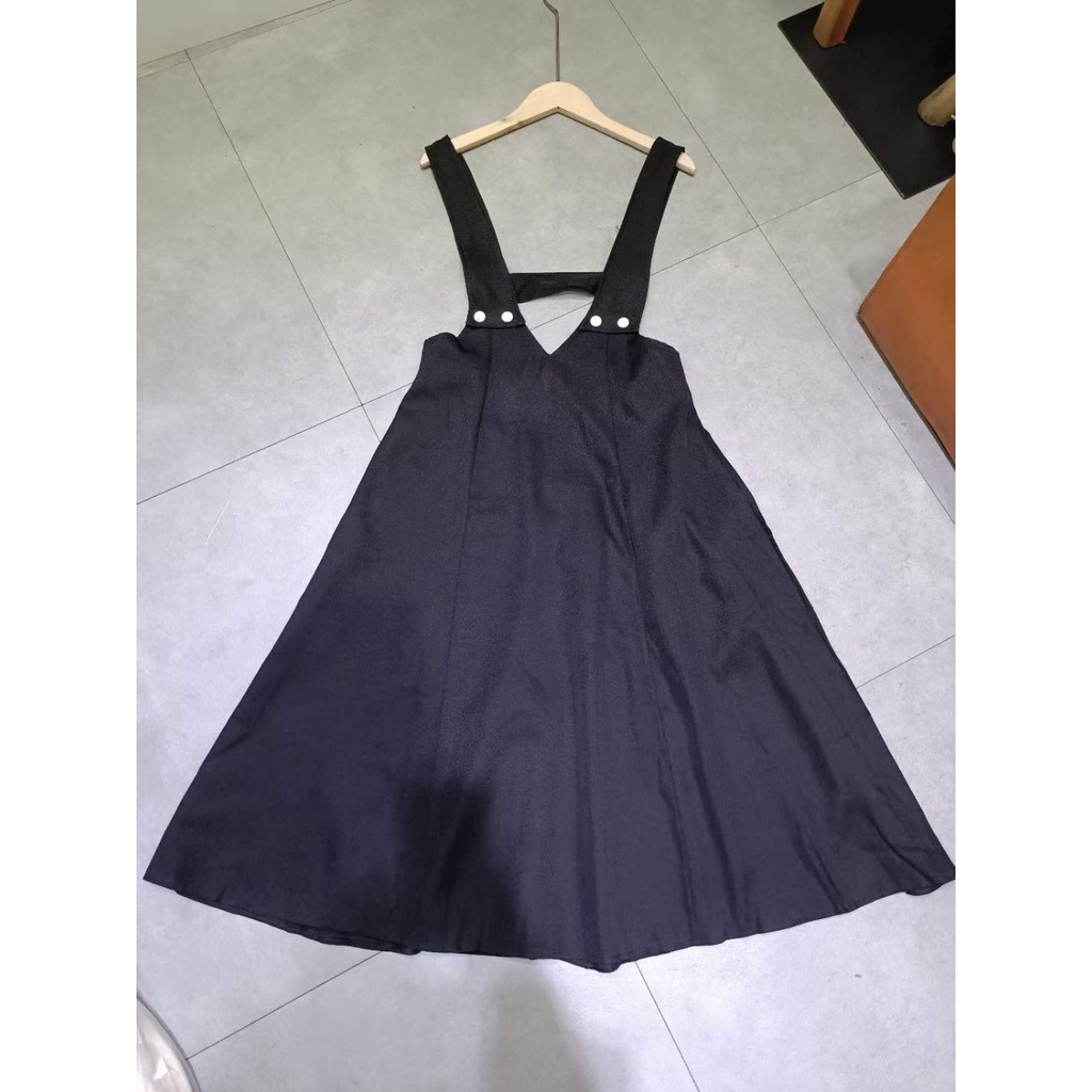 CHALIAN dress dumdum|dress midi|baju wanita muslim overall hitam