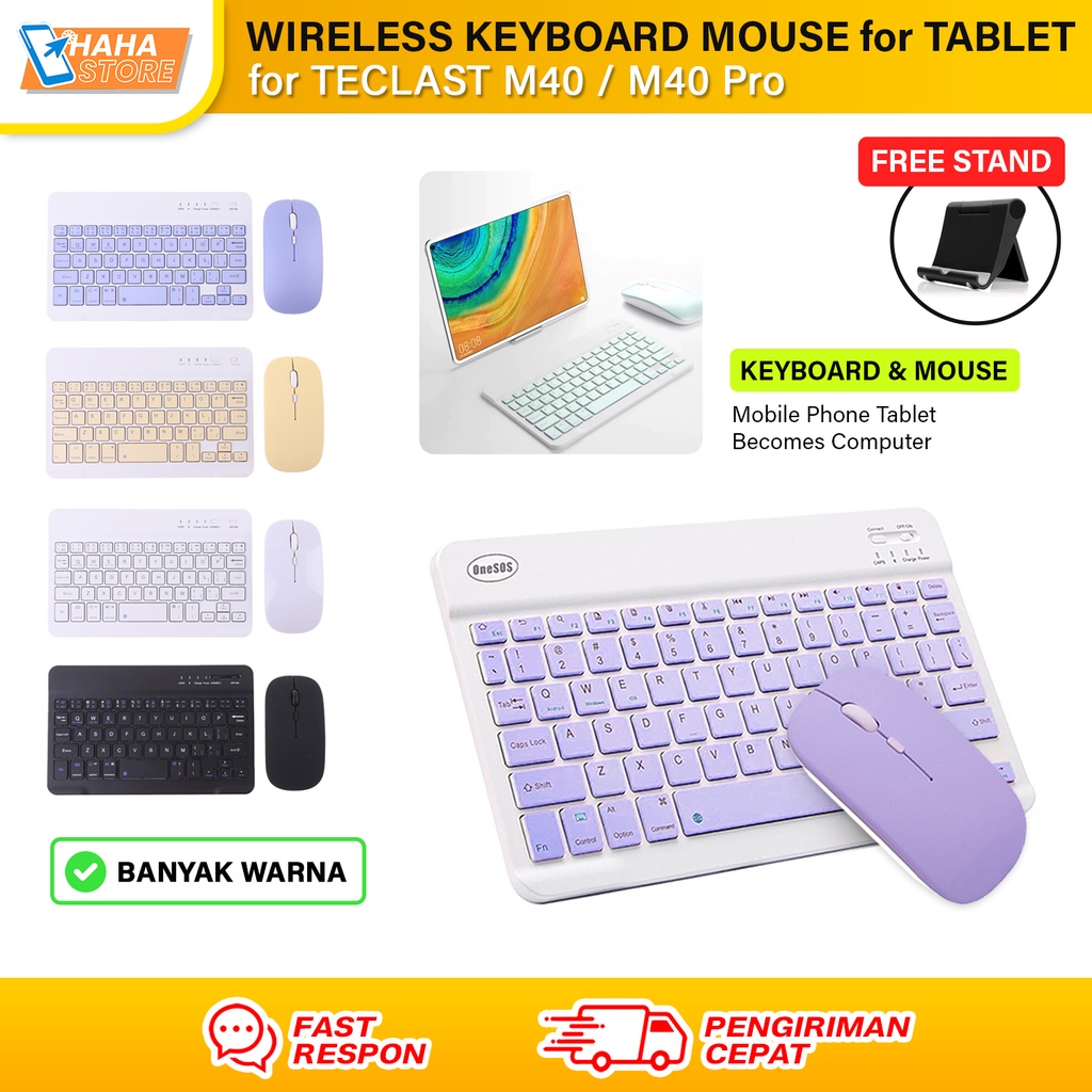 Teclast M40 10 inch M 40 Pro 10.1 inci Wireless Set Keyboard Mouse Tablet GRATIS Stand Kibord Warna 