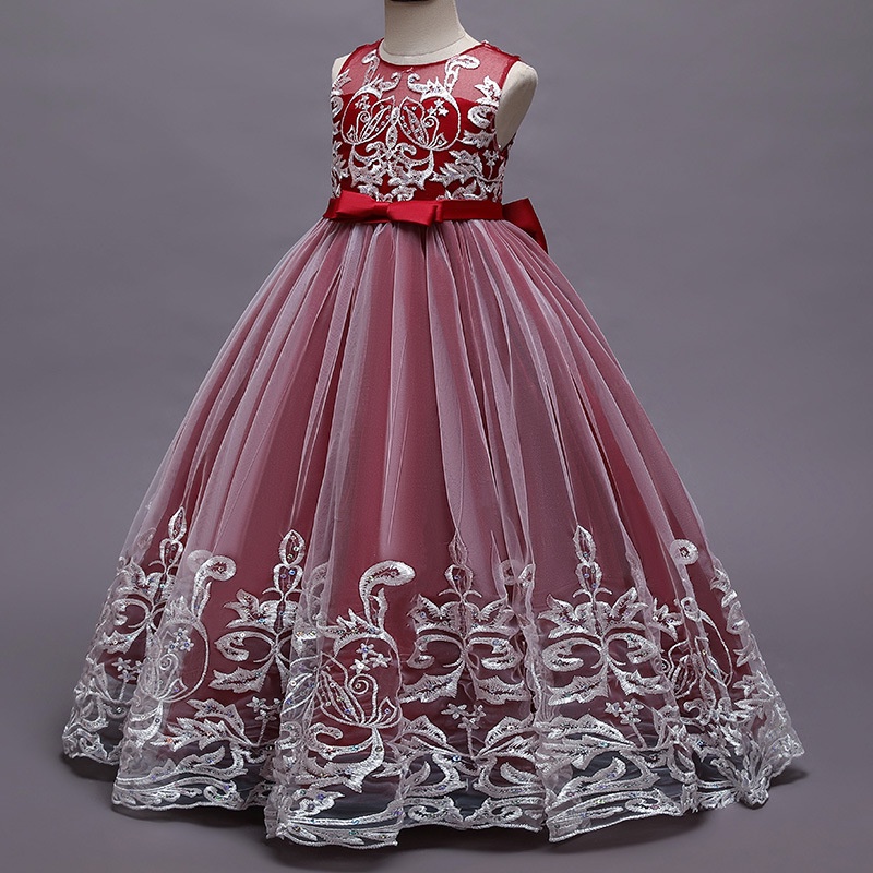 Long Dress Pesta Anak Perempuan Import /   Wedding Pesta Gaun  Anak Perempuan Mewah Import