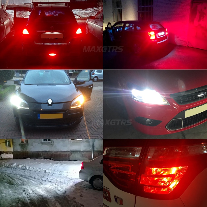 Maxgtrs 2x LED T20 1157bay15d P21/5W P27/7W BA15D LED 7443w W21/5W LED Lampu Mobil Sein Rem Reverse Tail Lamp