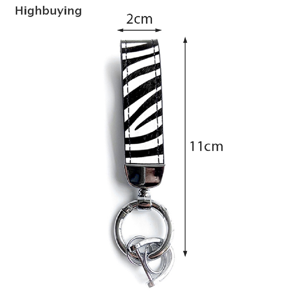 Hbid Kulit Asli Gantungan Kunci Lanyard Pria Wanita Motif Leopard Zebra Ular Hadiah Glory