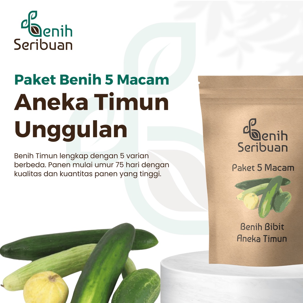 Benih Seribuan - Paket 5 Macam Bibit Timun Hibrida Sayuran Unggul