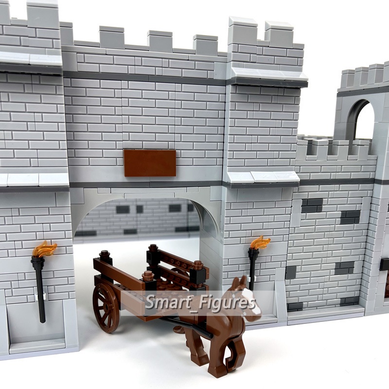 Blok Bangunan Partikel Kecil Mainan Majelis Kastil Kuno Kastil Tembok Menara Castle Gate DIY Brain Game Hadiah