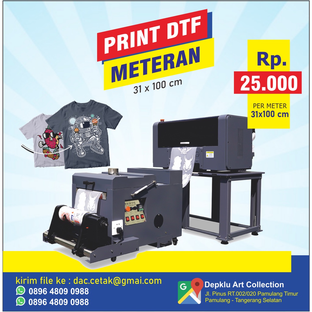 Print DTF Meteran -  Print Sablon DTF sticker sablon 30x100 cm