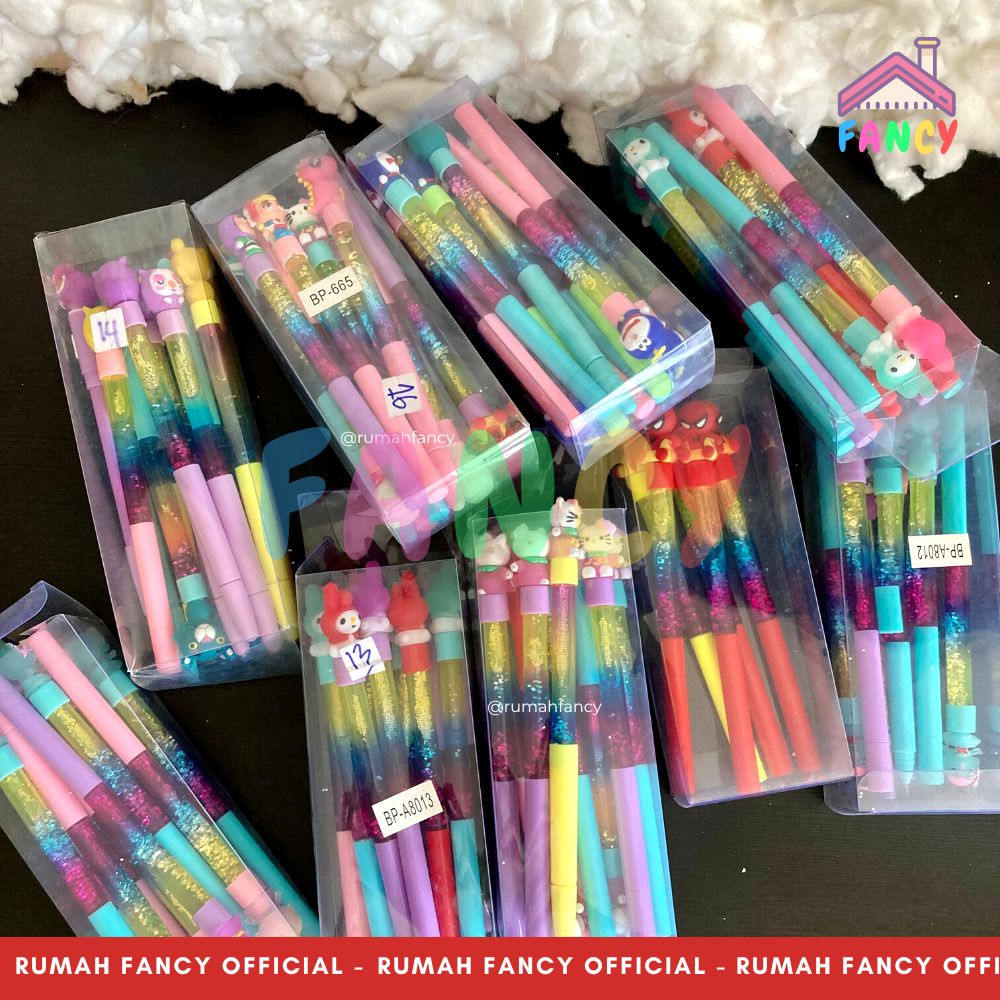

Bolpen Gel Glitter / Pulpen Gel Air Crystal Motif Karakter Anak Lucu