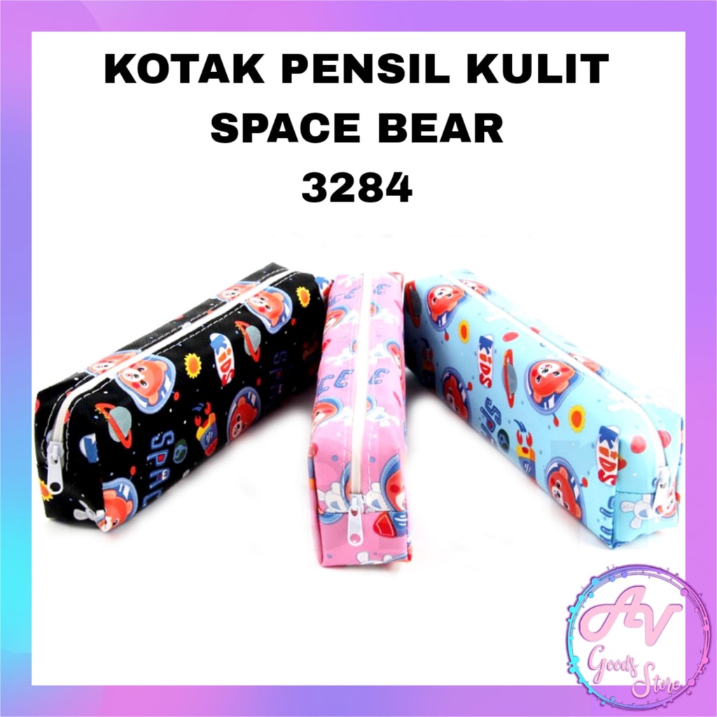 

Kotak Pensil Kulit Space Bear Astronout 3284 / Tempat Pensil Fancy Lucu