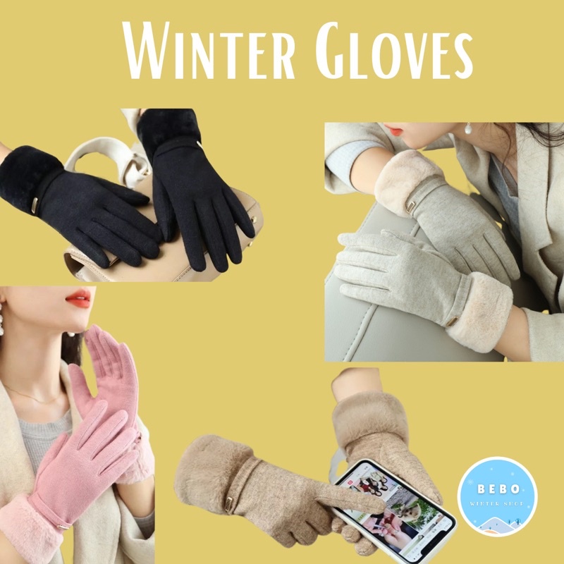 Winter Touch Screen Gloves Sarung Tangan Bulu Musim Dingin