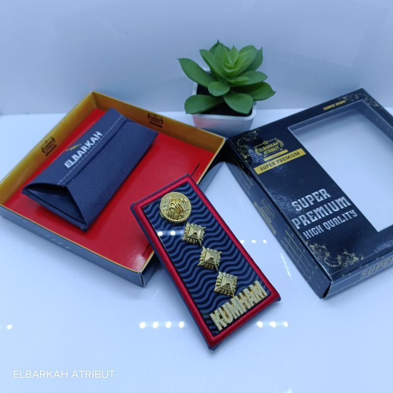 PANGKAT PDH KEMENKUMHAM GOLONGAN 4B AKRILIK LIS MERAH BORDIR