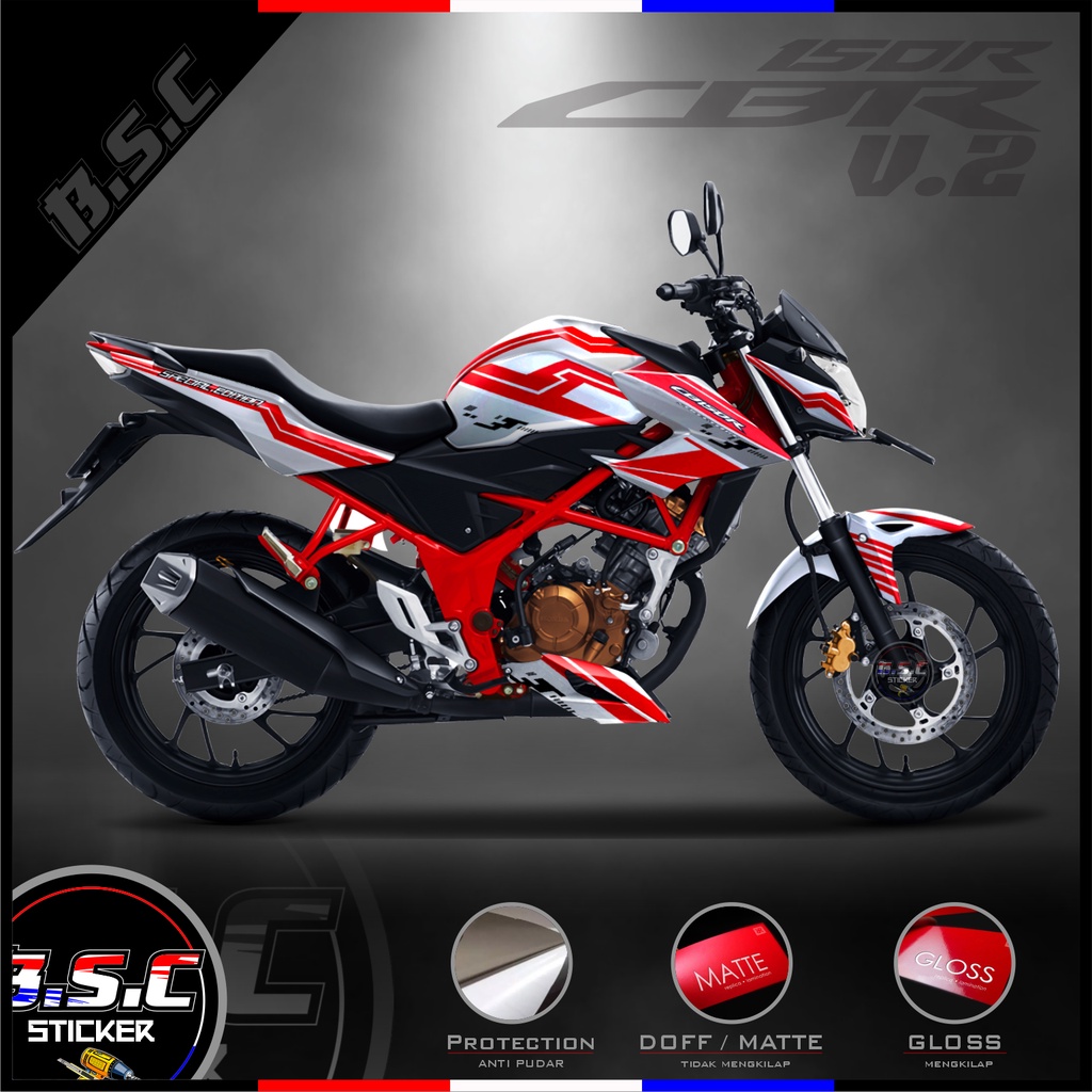 Decal FULL BODY Sticker CB 150R / CB150R / NEW CB 150R V.2 Motif Racing Tech White