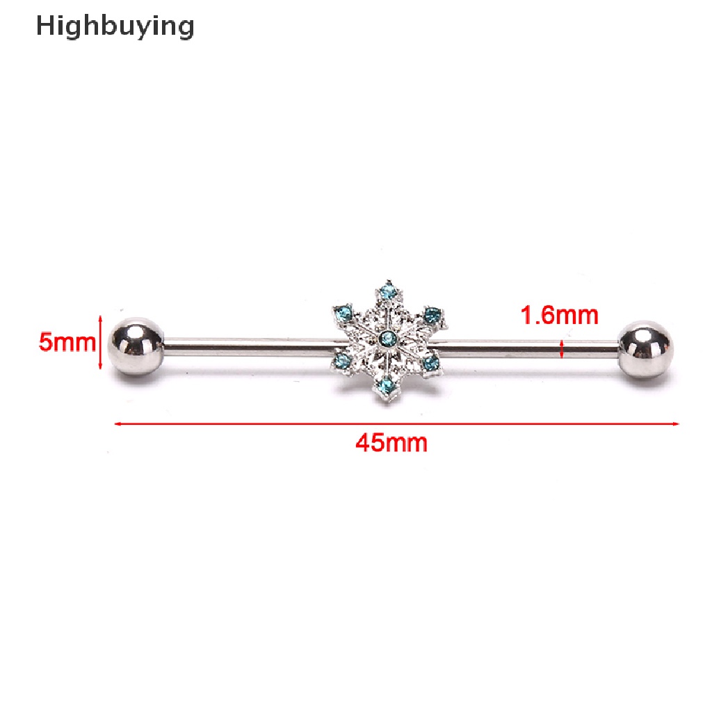 Hbid 1Pc Stainless Steel Helix Cartilage Tragus Panjang Telinga Bar Anting Perhiasan Glory