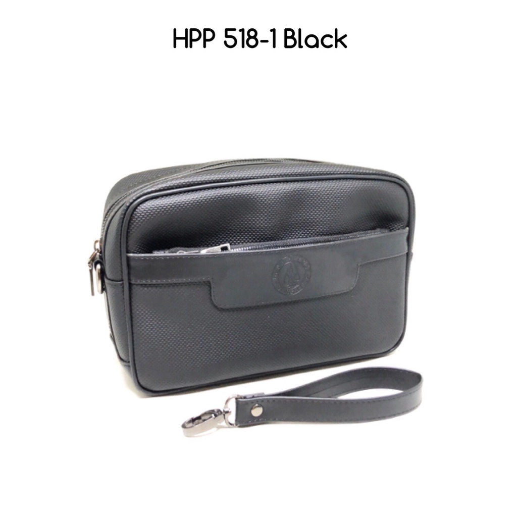 handbag pria hush puppies 518-1 black premium handbag murah handbag import handbag cowok